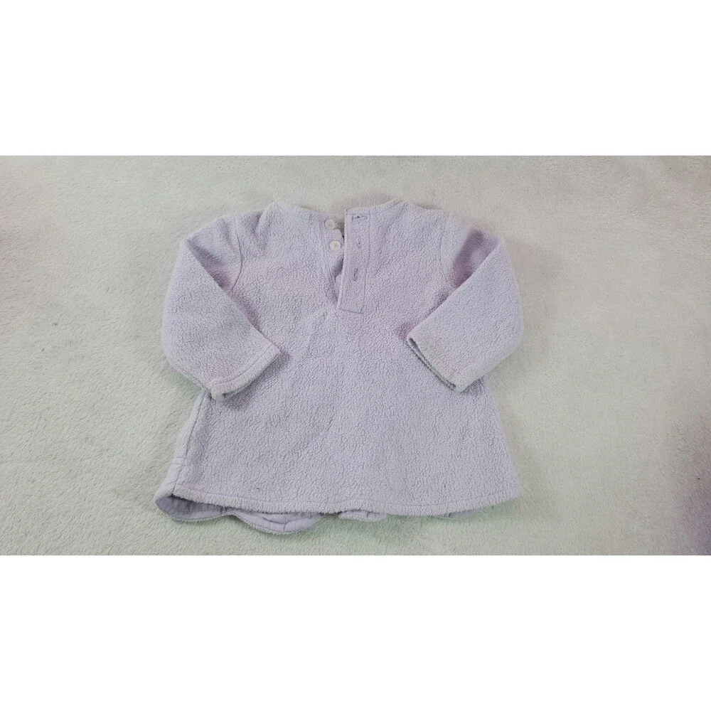 Vtg B.T. Kids Baby Girl Fleece Sweater 12M Embroidered House Tree Flowers 90s